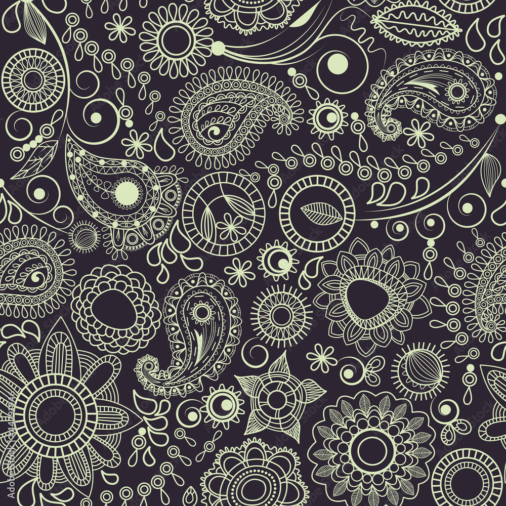 Vector floral paisley pattern Vector floral paisley pattern