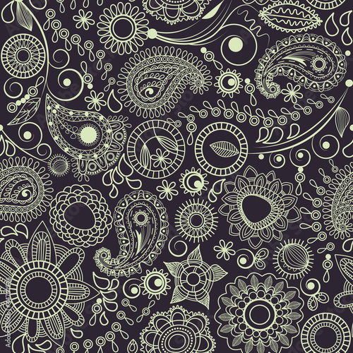 Vector floral paisley pattern