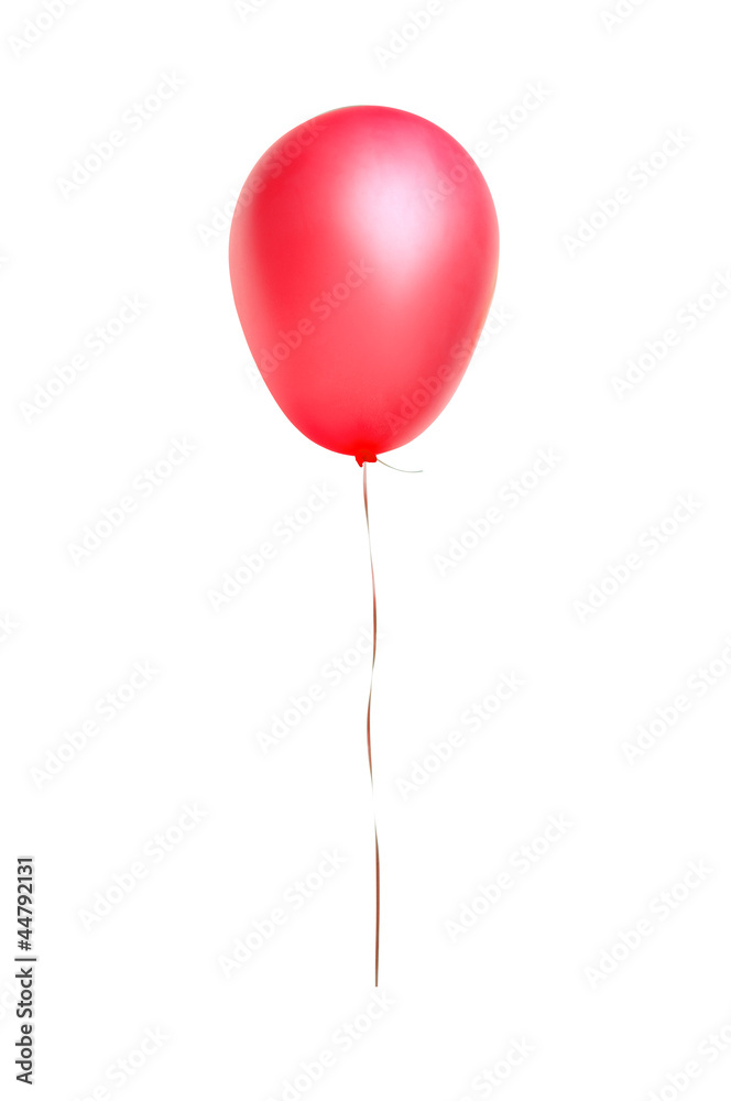Red flying balloon isolated on white Red flying balloon isolated on white