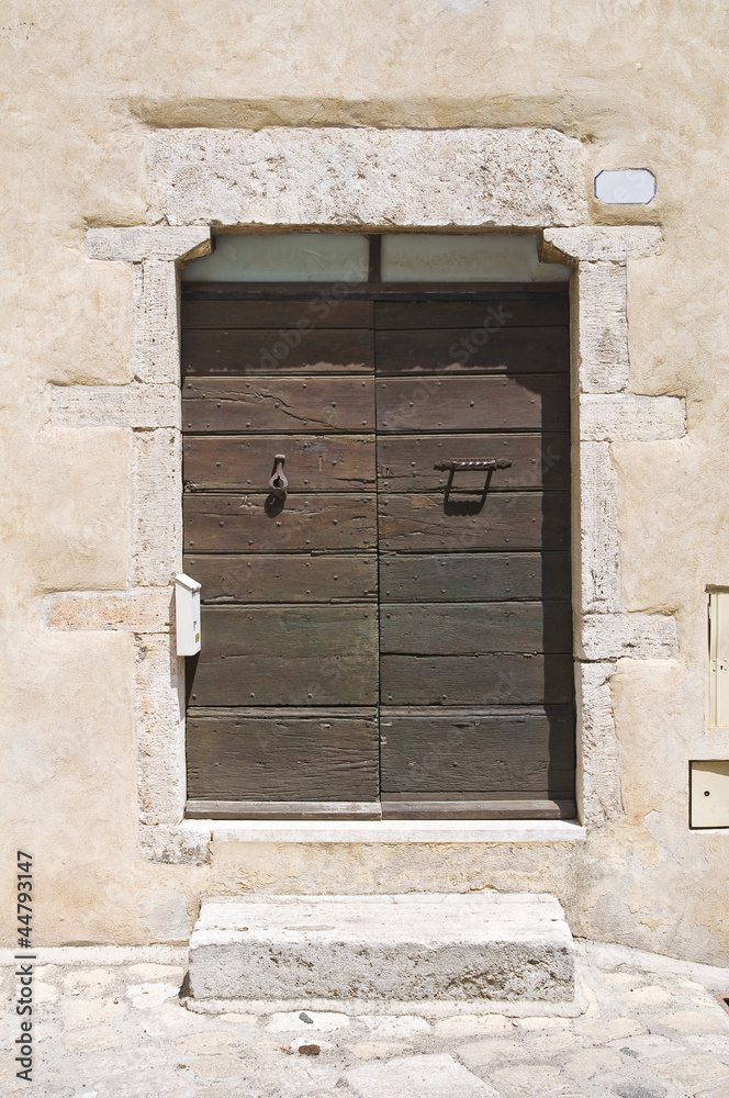 Fototapeta premium Wooden door. Amelia. Umbria. Italy.