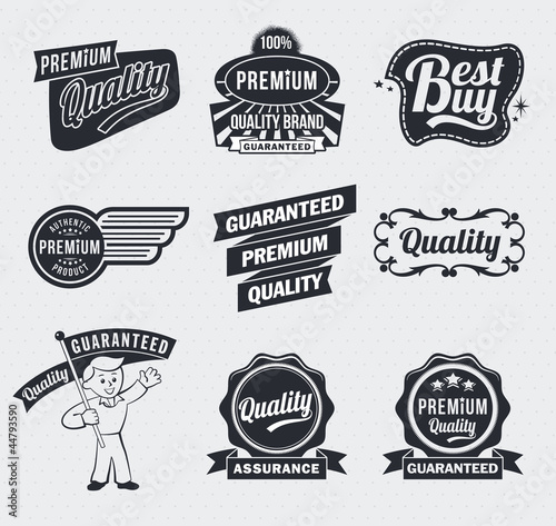 Retro vintage premium quality labels