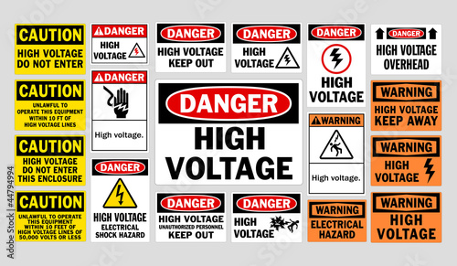 Danger High Voltage signs photo