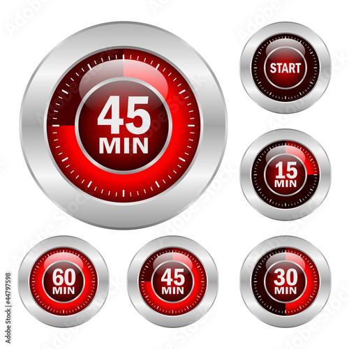 Vector timer icons set