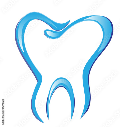 Tooth stylized  with shadows vector eps10