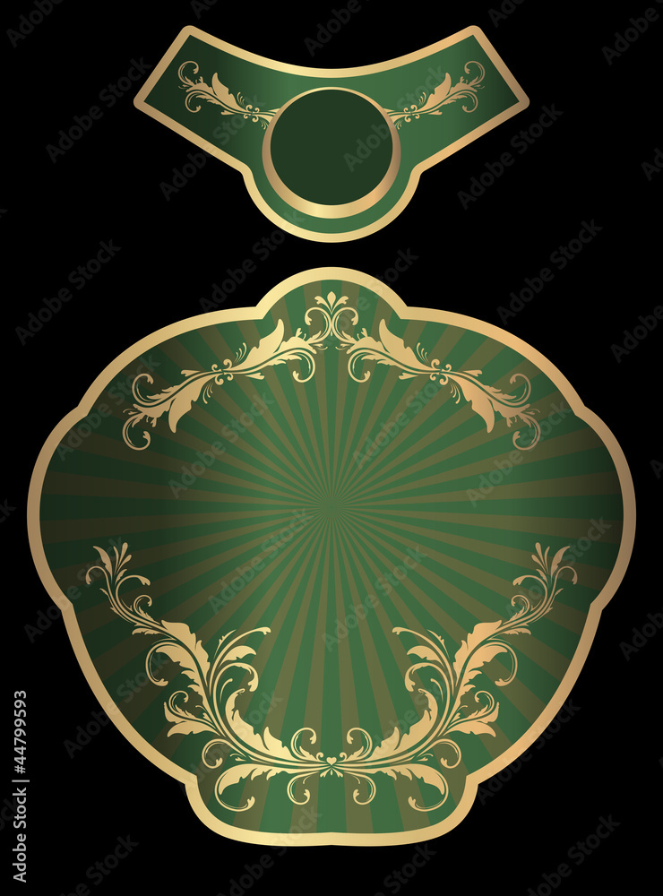 Decorative gold label. Decorative gold label.