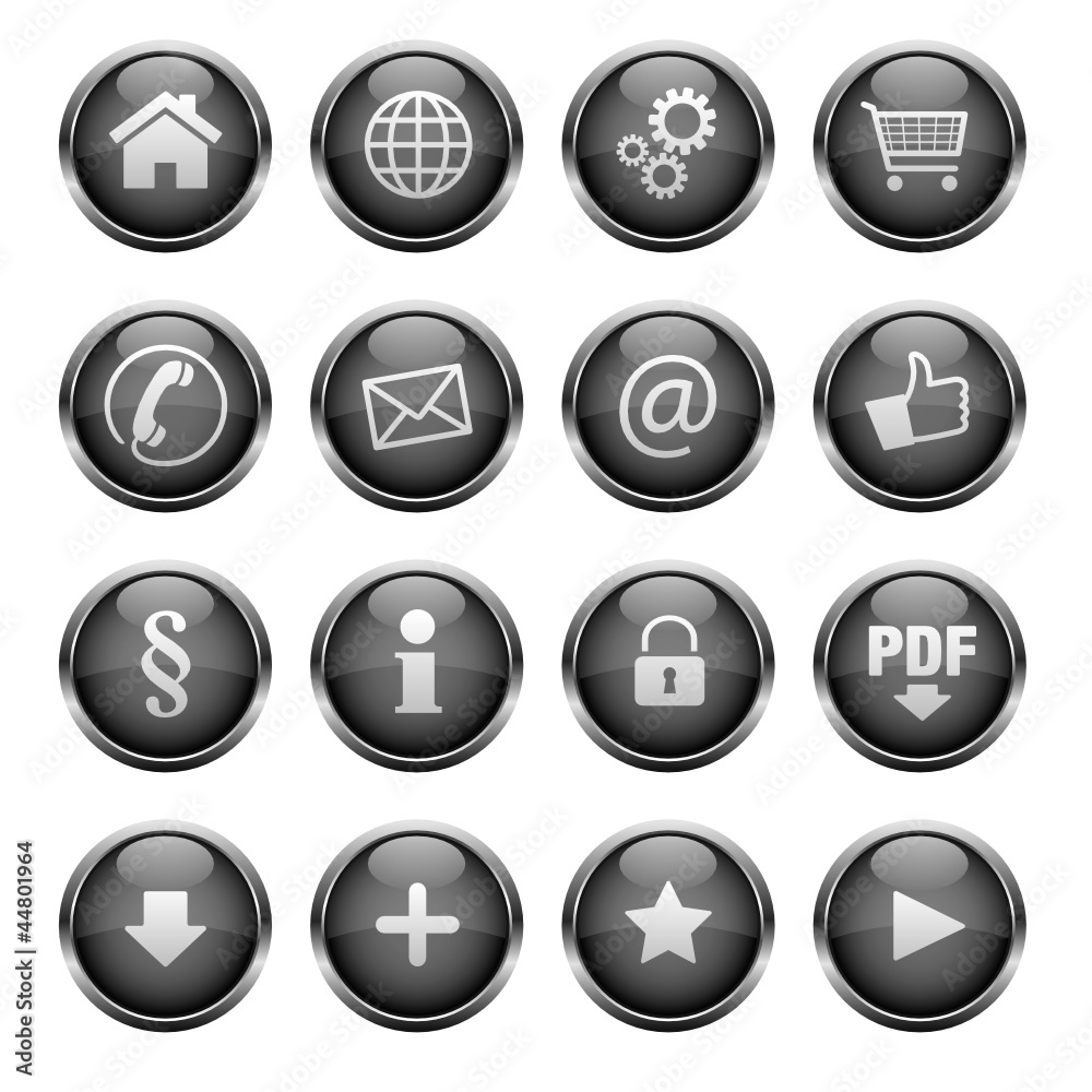 Web Buttons / Icons Anthrazit Metallic Web Buttons / Icons Anthrazit Metallic