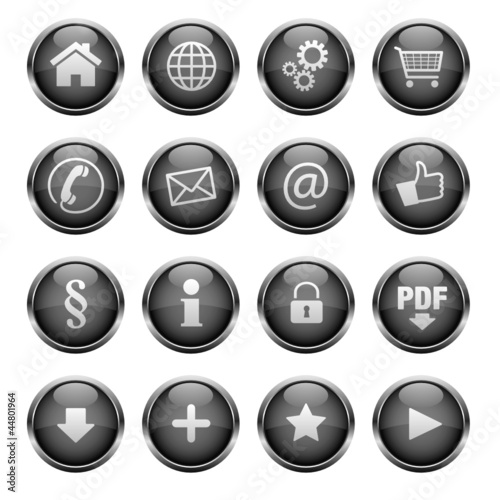 Web Buttons / Icons Anthrazit Metallic