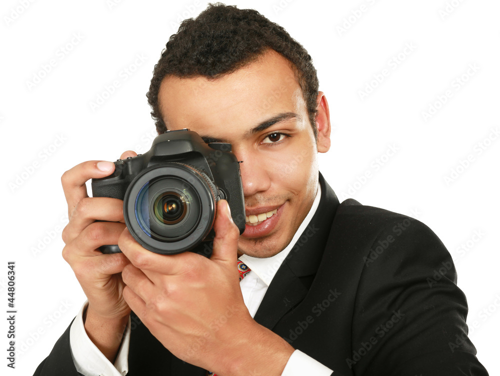 A smiling professional photographer A smiling professional photographer