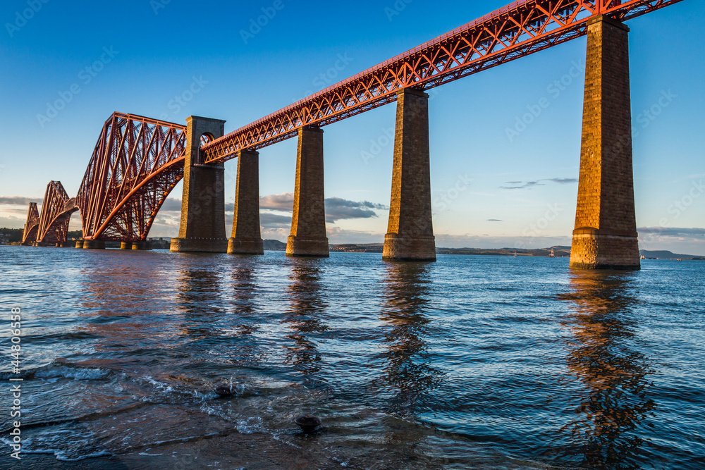 Steel Bridge in Scotland and sunset Steel Bridge in Scotland and sunset