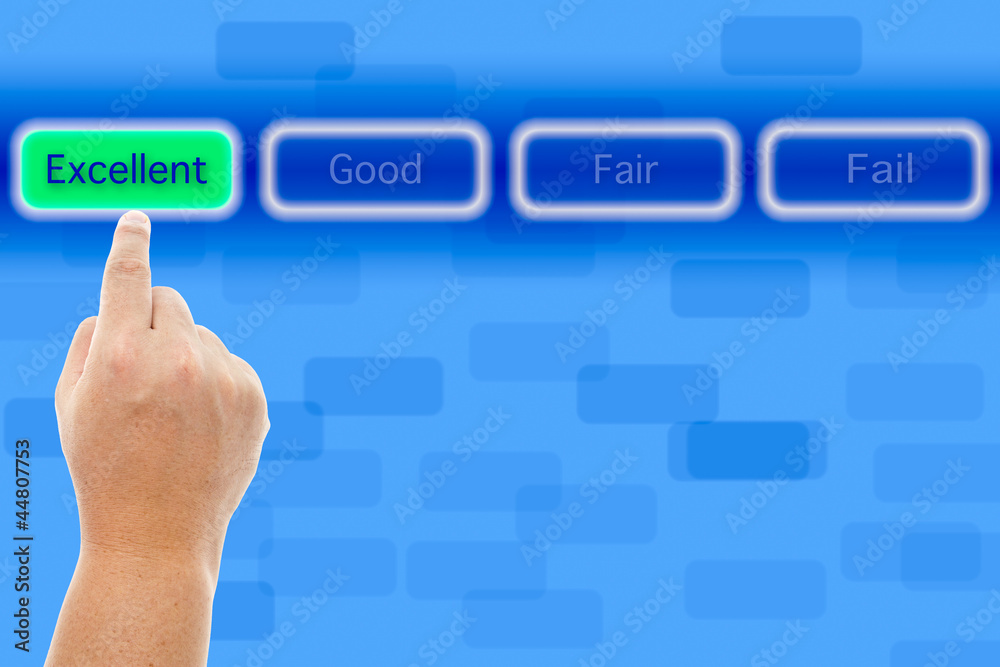 The hand push excellent button