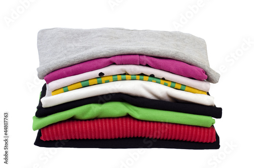 folded clothes isolated on white
