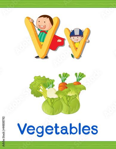 kids with letter V