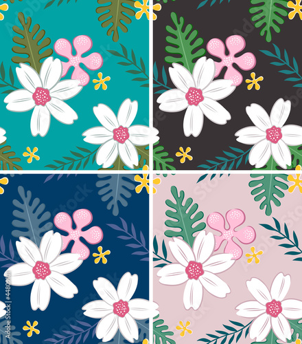seamless hibiscus fabric textile