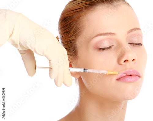 Cosmetic medicine injection , isolated on white background