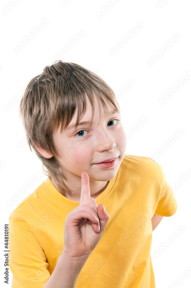 Emotional portrait of a boy of 10-12 years. Emotional portrait of a boy of 10-12 years.