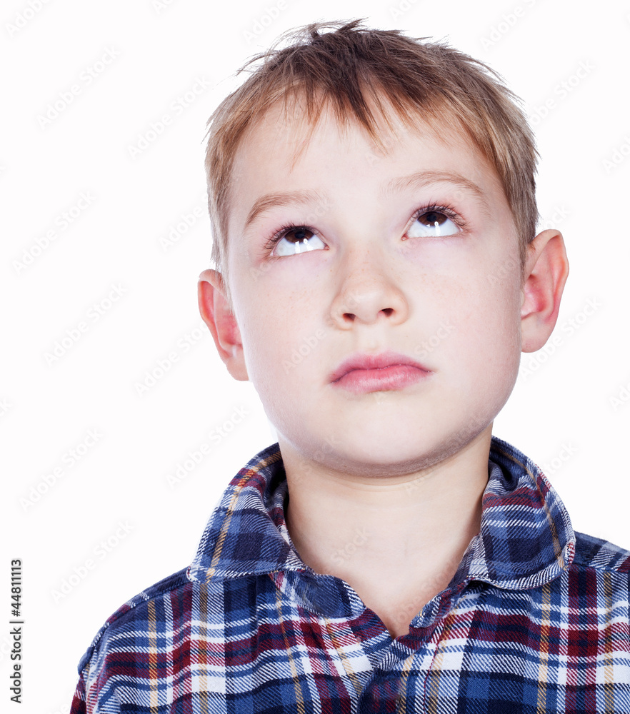 Portrait of boy looking up Portrait of boy looking up