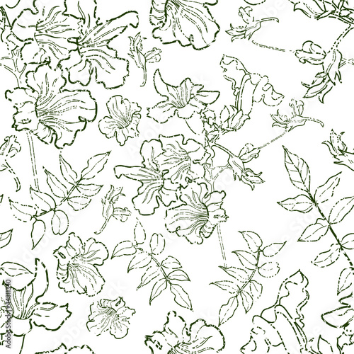 Vector seamless floral pattern with leafs