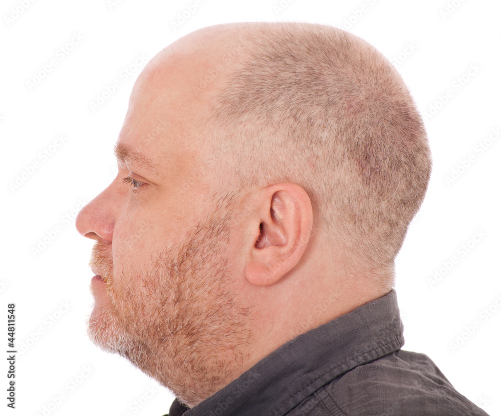 Profil des Kopfes eines Mannes mittleren Alters Profil des Kopfes eines Mannes mittleren Alters
