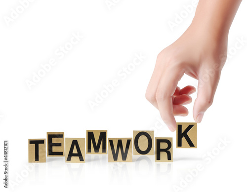 Hand and word Teamwork isolated