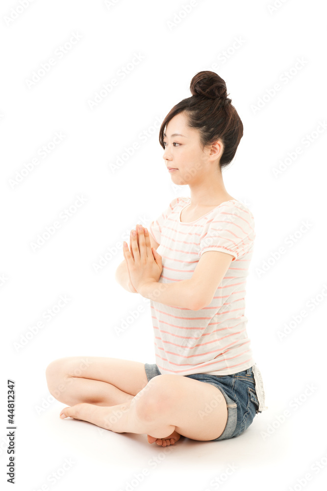 Beautiful young woman doing yoga. Portrait of asian. Beautiful young woman doing yoga. Portrait of asian.