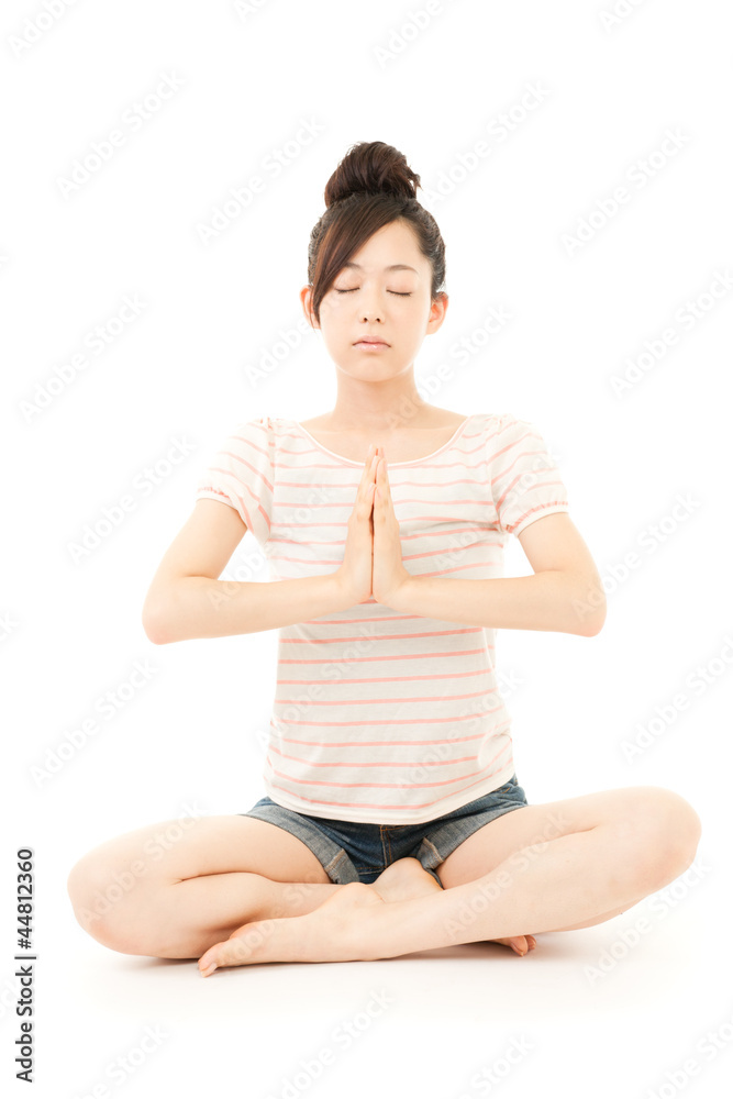 Beautiful young woman doing yoga. Portrait of asian. Beautiful young woman doing yoga. Portrait of asian.