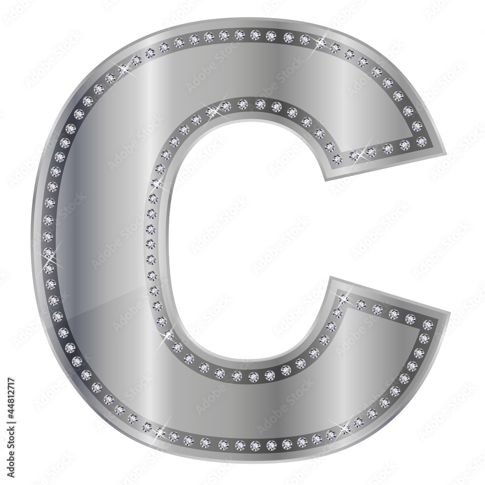 C ダイヤモンド アルファベット 銀 C ダイヤモンド アルファベット 銀