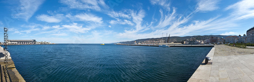 panoramic view of trieste waterfront, italy adriatic sea photo