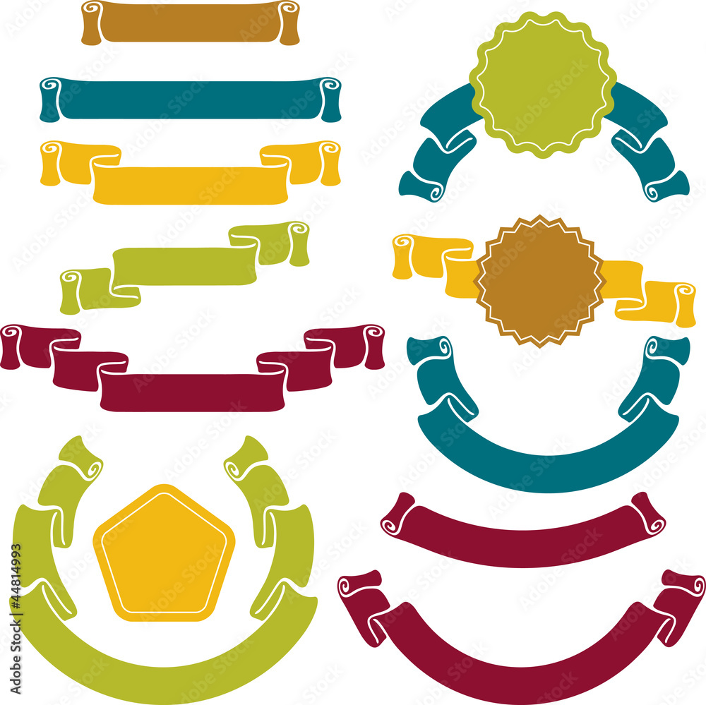 Set of retro ribbons and labels. Vector illustration. Set of retro ribbons and labels. Vector illustration.