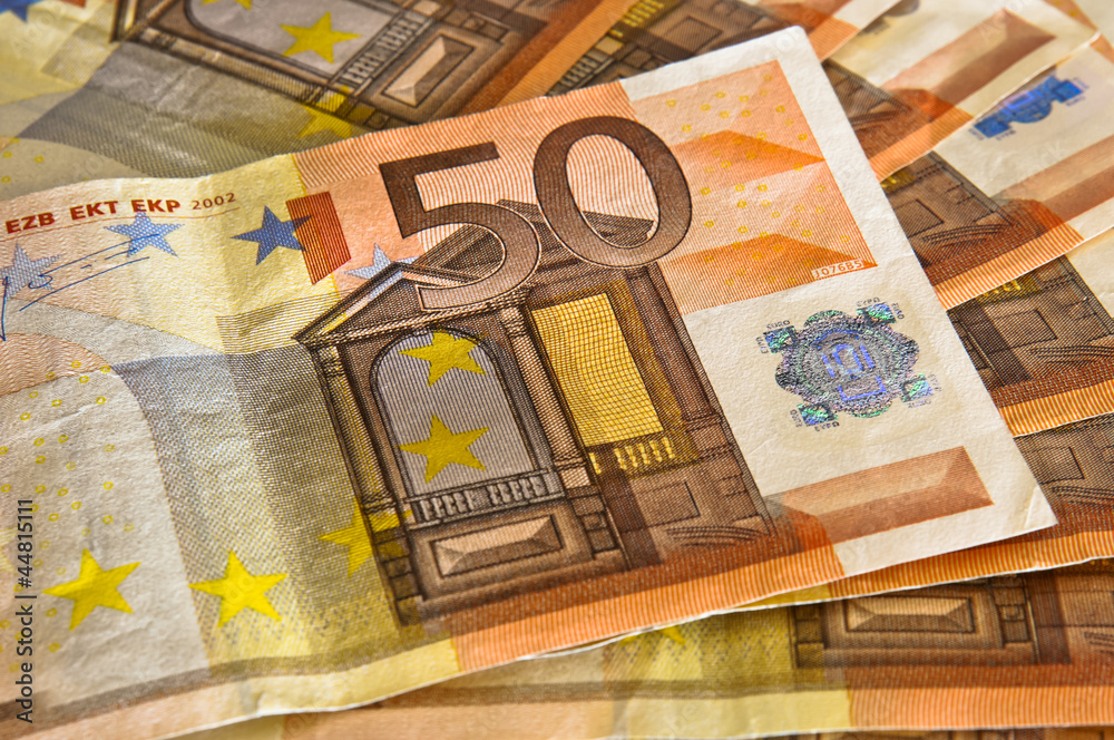 Banconota da 50 euro in primo piano Banconota da 50 euro in primo piano