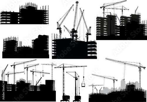 set of isolated unfinished buildings