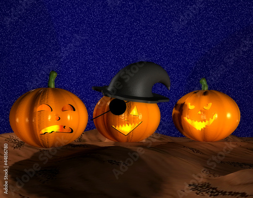Halloween pumpkins - 3D