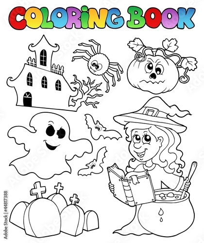 Coloring book Halloween topic 8