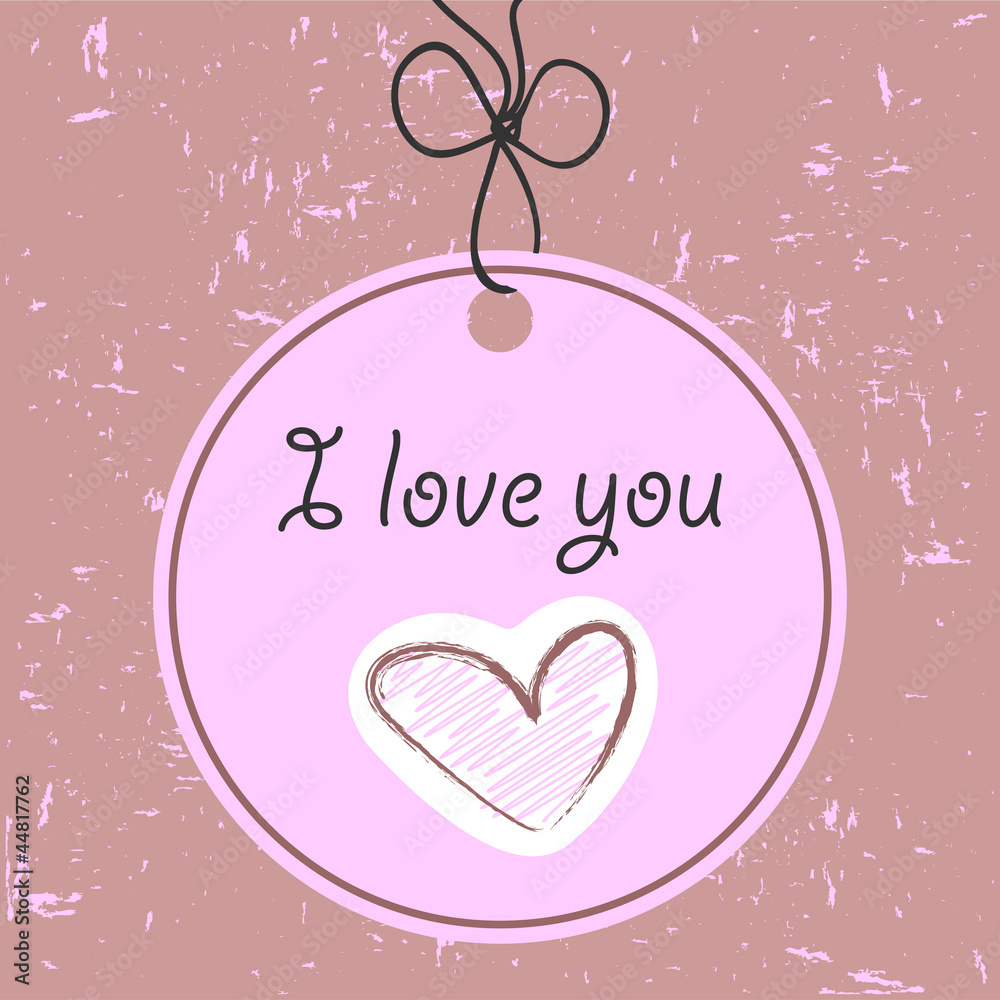 Love tag romantic card
