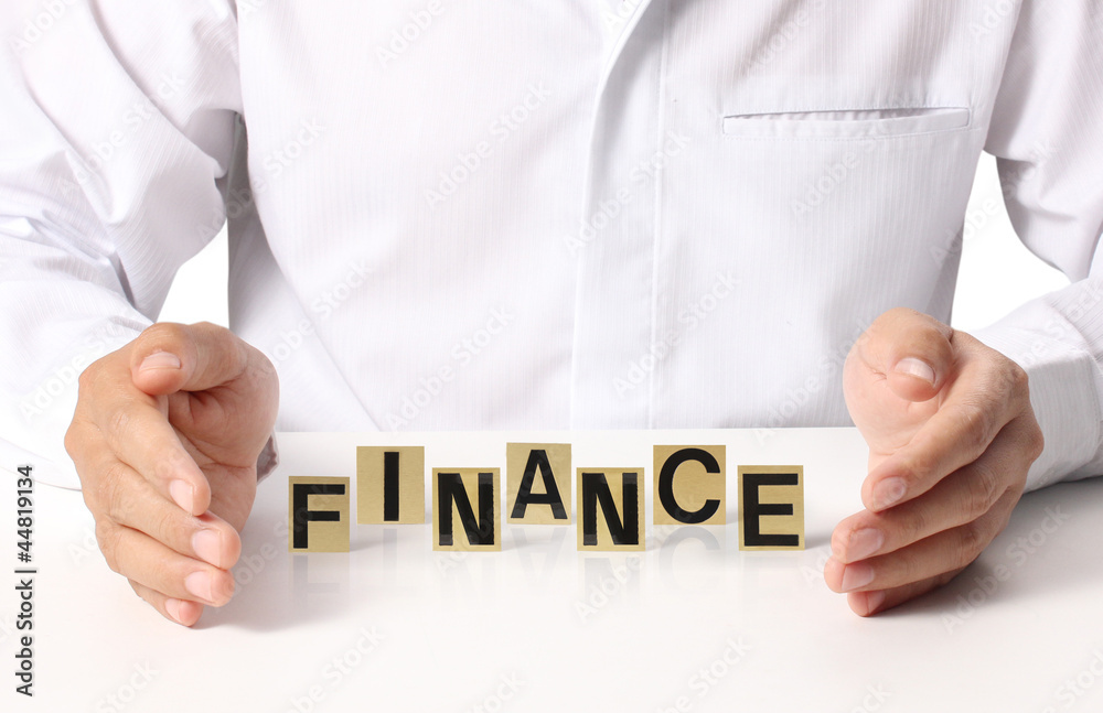word Finance in hand