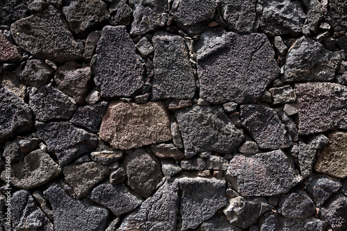 Lanzarote lava stone black masonry wall