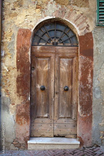 wooden  door in Tuscany. Italy © wjarek