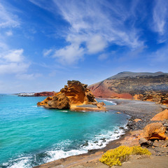 Sierkussen Canarische Eilanden Groene lagune El Golfo Lanzarote  © lunamarina