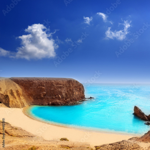Fototapeta Naklejka Na Ścianę i Meble -  Lanzarote El Papagayo Playa Beach in Canaries