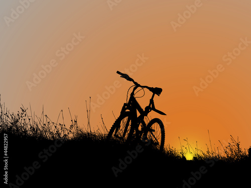 Bicycle on sunset