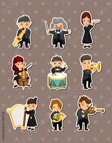 orchestra music player stickers