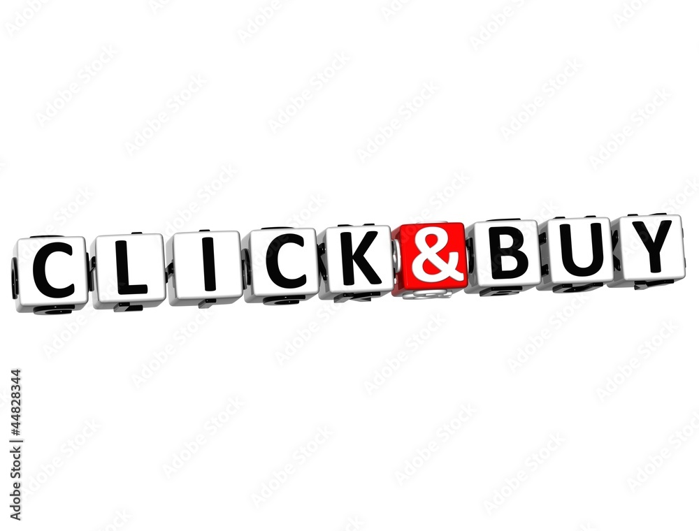 3D Click And Buy Button Click Here Block Text 3D Click And Buy Button Click Here Block Text