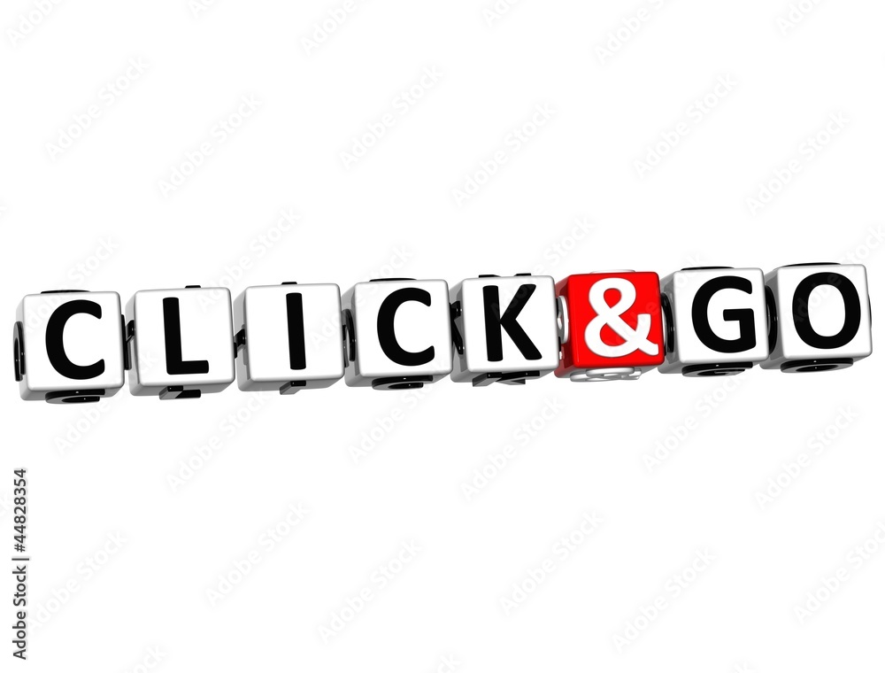 3D Click And Go Button Click Here Block Text 3D Click And Go Button Click Here Block Text