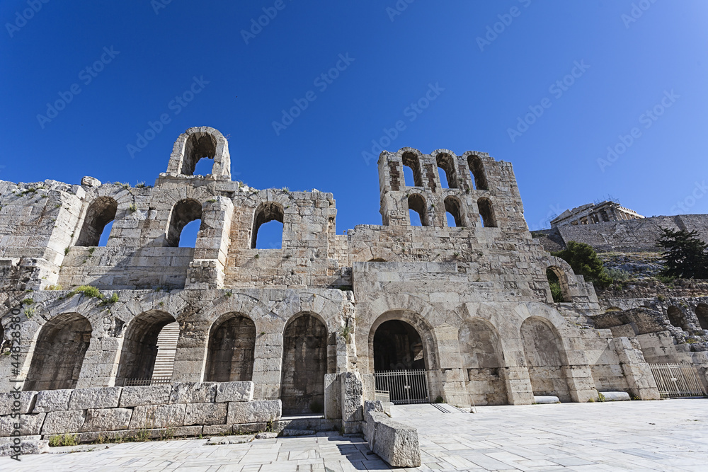 Odeon of Herodes Atticus under Acropolis in Athens,Greece