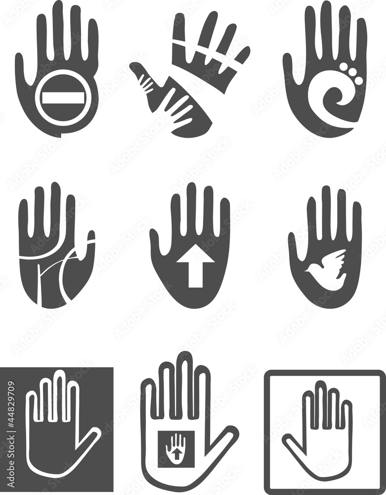 Icons  Hands - obrazy, fototapety, plakaty 