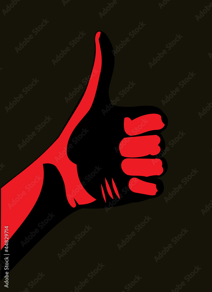 Thumb up. Red