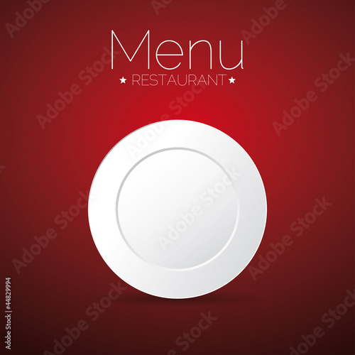 Menu restaurant white plate