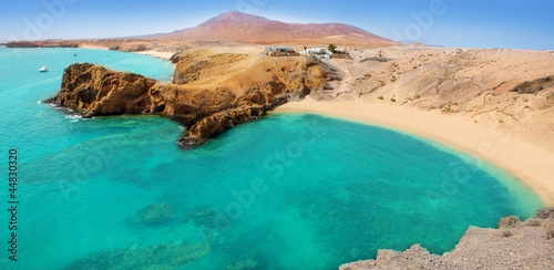 Lanzarote Papagayo turquoise beach and Ajaches #44830320