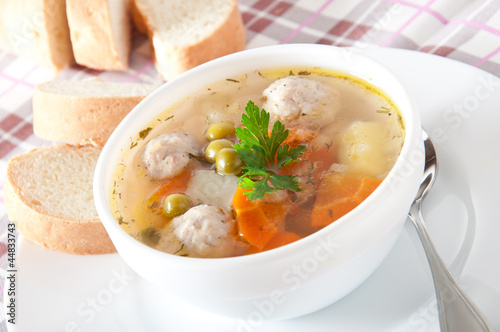 chicken soup with meatballs 