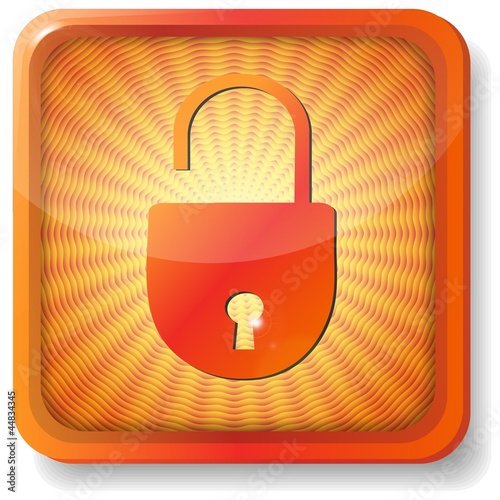 orange open lock icon