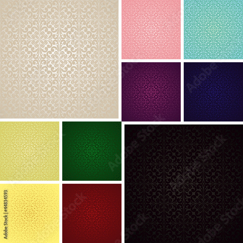 Seamless wallpapers - set of ten colors